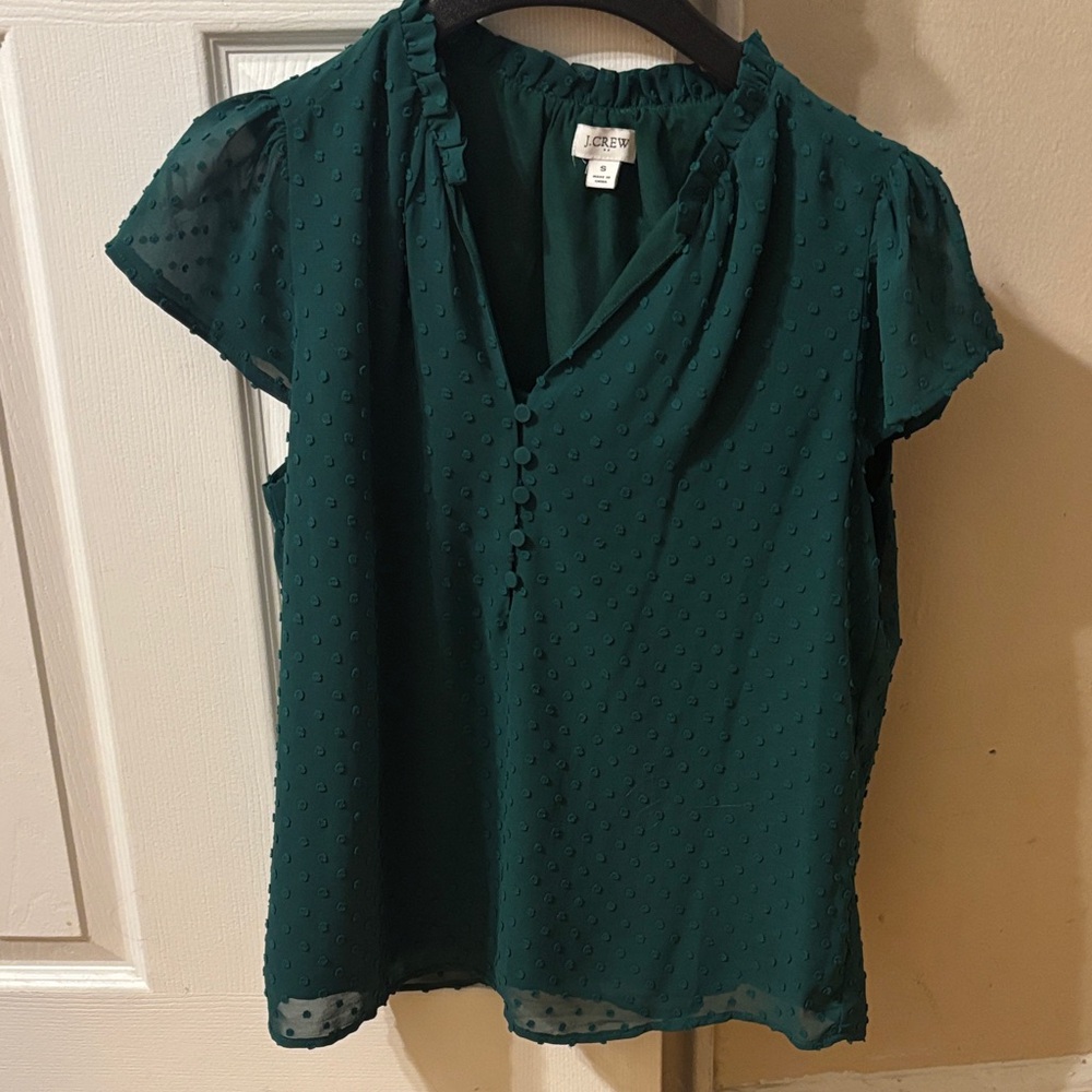 J. Crew Teal Textured Blouse